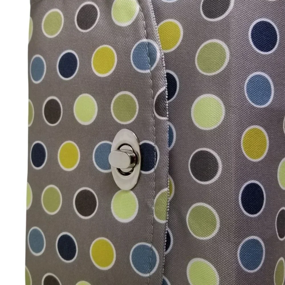 Lilly Bit Diaper Bag Baby Messenger Bag Crossbody Purse Pack Gray Green Dot NWT